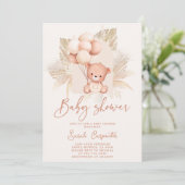 Invitation au Baby shower de l'ours de Boho (Debout devant)