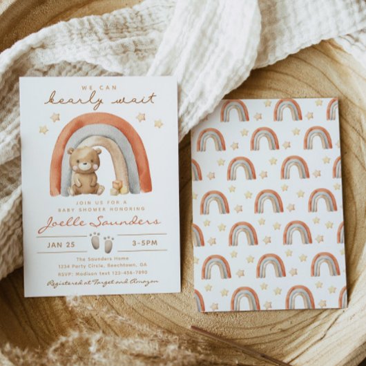 Invitation au Baby shower de l'ours de Boho | Bébé
