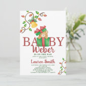 Invitation au Baby shower de l'ours de Noël (Debout devant)