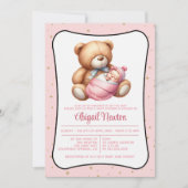 Invitation au Baby shower de l'ours de rêve (Devant)