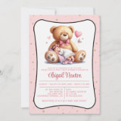 Invitation au Baby shower de l'ours de rêve (Devant)