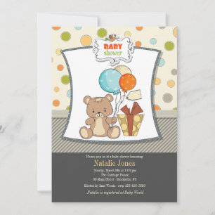 Invitation au Baby shower de l'ours de Teddy