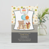 Invitation au Baby shower de l'ours de Teddy (Debout devant)