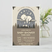 Invitation au Baby shower de l'ours des bois | Fon (Debout devant)