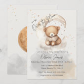 Invitation au Baby shower de l'ours en peluche sur (Devant / Derrière)