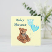 Invitation au Baby shower de l'ours en peluche vin (Debout devant)