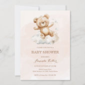 Invitation au Baby shower de l'ours mou (Devant)