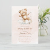 Invitation au Baby shower de l'ours mou (Debout devant)