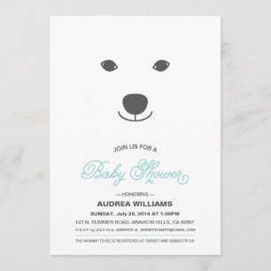 Invitation au Baby shower de l'ours polaire