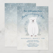 Invitation au Baby shower de l'ours polaire (Devant / Derrière)