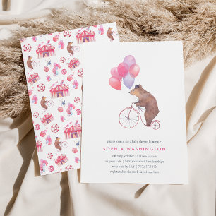 Invitation au Baby shower de l'ours vintage