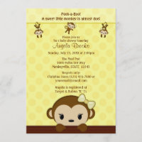 Invitation au Baby shower de LUNKEY JAUNE Polka