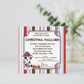 Invitation au Baby shower de moteur d'incendie 5x5 (Debout devant)