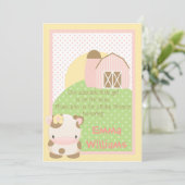 Invitation au Baby shower de moto-vache de la ferm (Debout devant)