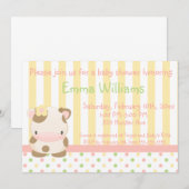 Invitation au Baby shower de moto-vache de la ferm (Devant / Derrière)