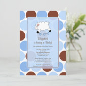 Invitation au Baby shower de moutons doux (Debout devant)