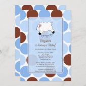 Invitation au Baby shower de moutons doux (Devant / Derrière)