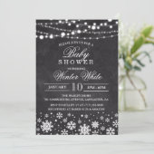 Invitation au Baby shower de neige de l'hiver (Debout devant)