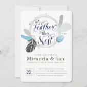 Invitation au Baby shower de nid Boho (Devant)