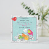 Invitation au Baby shower de nid d'oiseau (Debout devant)