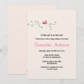 Invitation au Baby shower de nid d'oiseaux pour bé (Devant / Derrière)