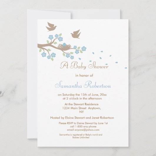 Invitation au Baby shower de nidification des oise (Devant)