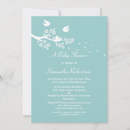 Invitation au Baby shower de nidification des oise (Devant)