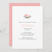 Invitation au Baby shower de nids d'oiseaux (Devant / Derrière)
