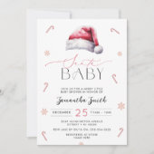 Invitation au Baby shower de Noël Père Noël (Devant)