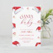 Invitation au Baby shower de Noël Père Noël (Debout devant)