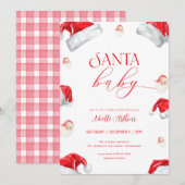 Invitation au Baby shower de Noël Père Noël (Devant / Derrière)