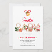 Invitation au Baby shower de Noël Père Noël (Devant)