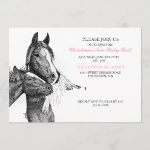 Invitation au Baby shower de nourriture du Cheval 