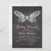 Invitation au Baby shower de papillon en tableau n (Devant)