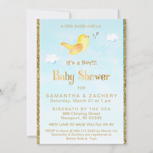 *~* Invitation au Baby shower de Parties scintilla (Devant)