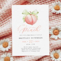 Invitation au Baby shower de pêche douce