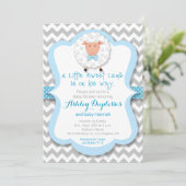 Invitation au Baby shower de petit agneau doux (Debout devant)
