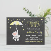 Invitation au Baby shower de petit arachide élépha (Debout devant)