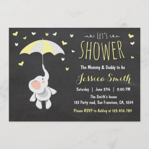 Invitation au Baby shower de petit arachide élépha