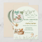 Invitation au Baby shower de pique-nique Teddy (Devant / Derrière)