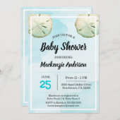 Invitation au Baby shower de plage de sable Dollar (Devant / Derrière)