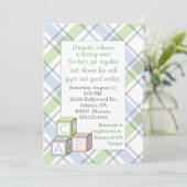 Invitation au Baby shower de plaid (Debout devant)