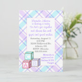 Invitation au Baby shower de plaid (Debout devant)