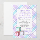 Invitation au Baby shower de plaid (Devant / Derrière)