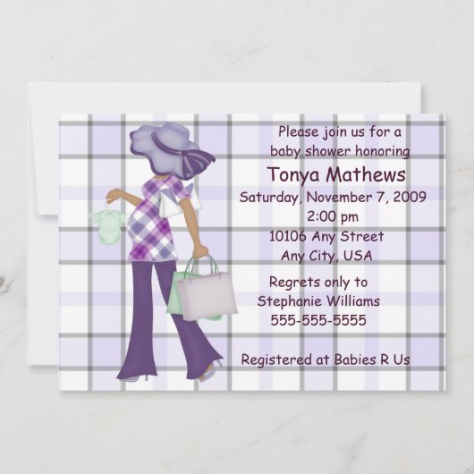 Invitation au Baby shower de plaid (AA) (Devant)