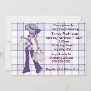Invitation au Baby shower de plaid (AA)