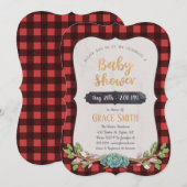 Invitation au Baby shower de plaid de Woodland (Devant / Derrière)