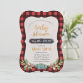 Invitation au Baby shower de plaid de Woodland (Debout devant)