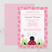 Invitation au Baby shower de point rose Little Lad (Devant / Derrière)