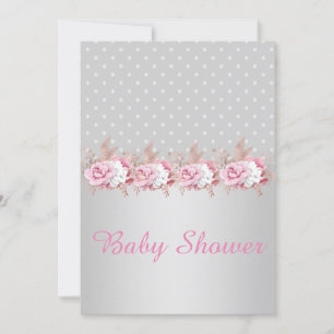 INVITATION AU BABY SHOWER DE POINTE EN ARGENT